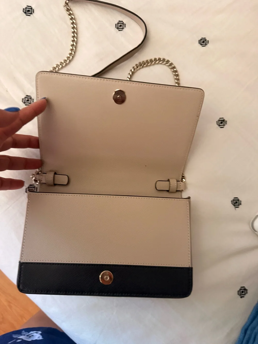 kate spade Blush and Black Two-Tone Chain Crossbody